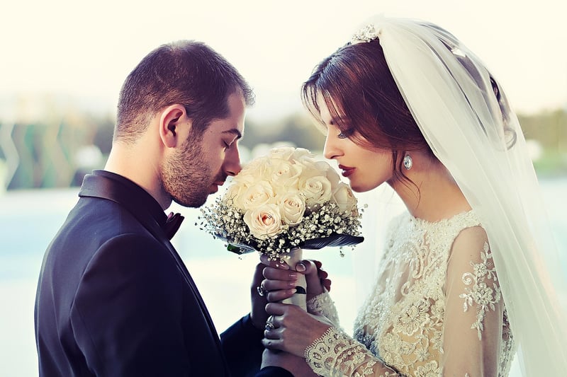 Wedding Couple in a Garden
